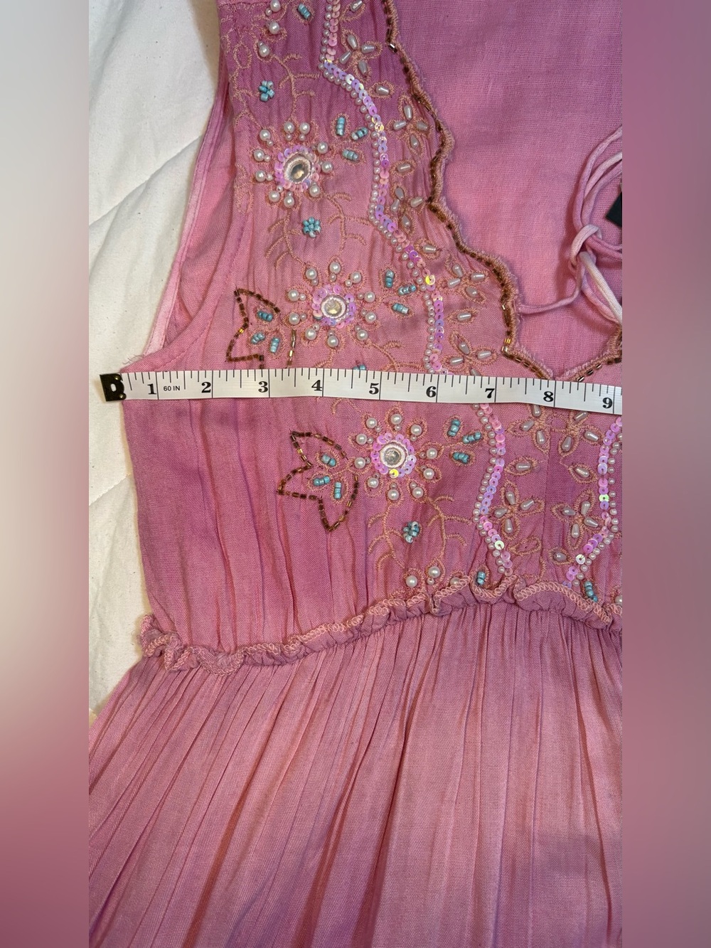 NWT Papa Pia Luxe Pink Embellished Maxi Dress | One Size - Picture 14 of 15